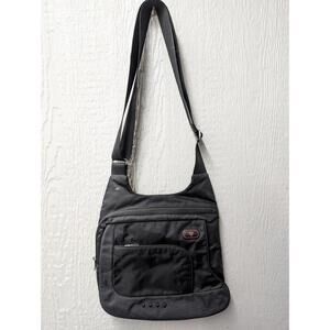 TUMI T-Tech Lightweight Nylon Flap Magnetic Closure Crossbody Shoulder Black Bag